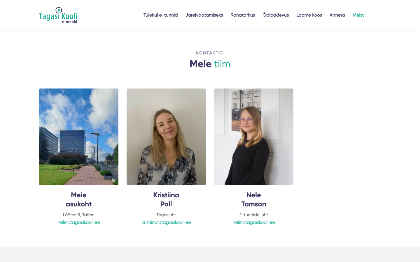 Tagasi Kooli e-tunnid meist leht