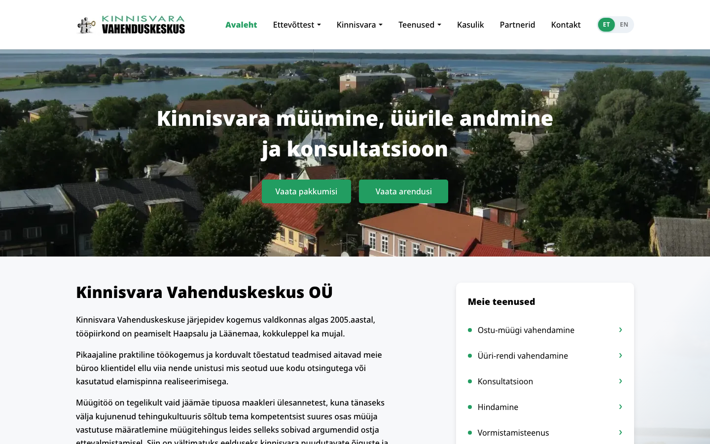 KV Keskus veebilehe avaleht