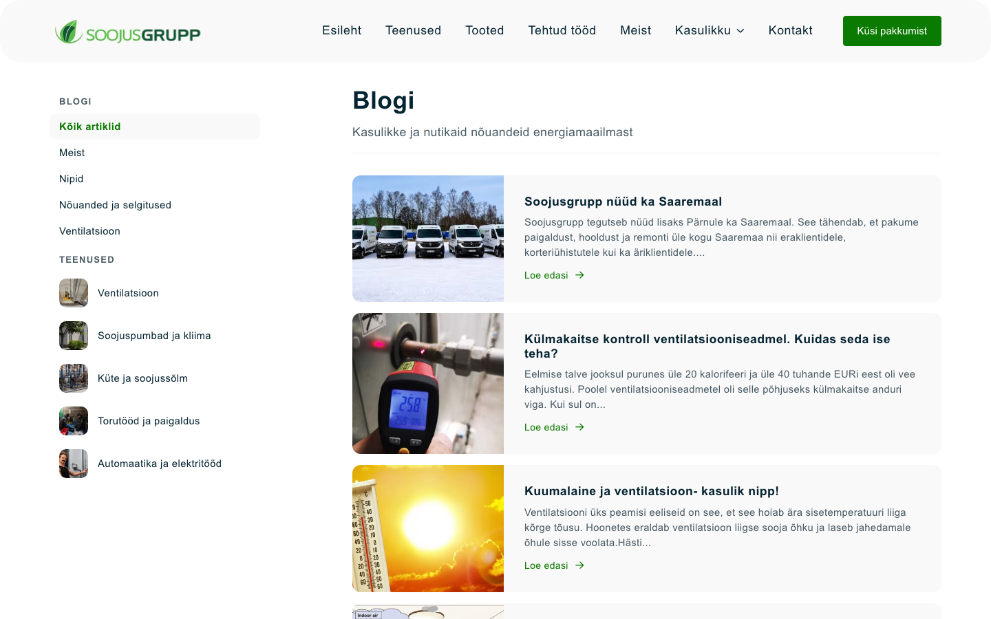 Soojusgrupp blogi leht