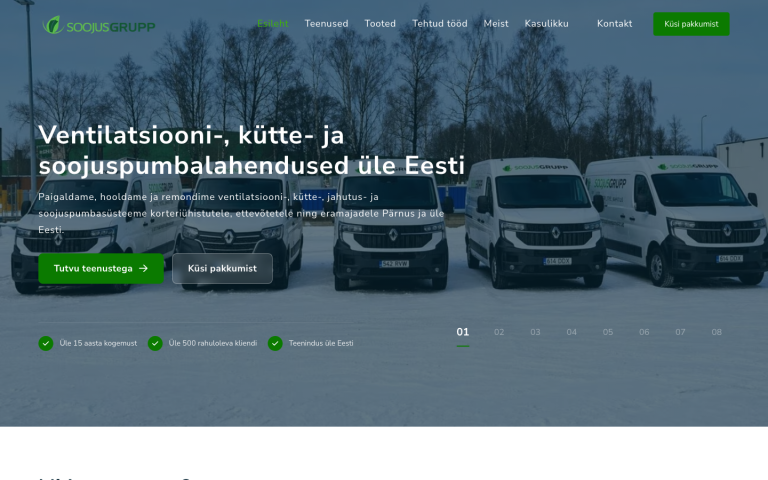 Soojusgrupp veebilehe avaleht