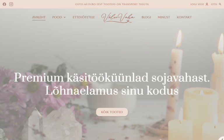 Võluvaha e-poe avaleht