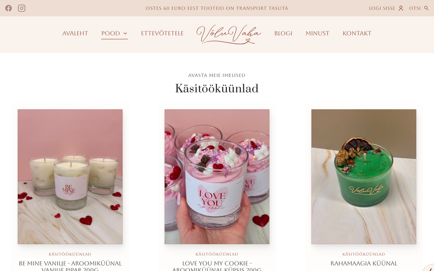Võluvaha käsitööküünalde kategooria